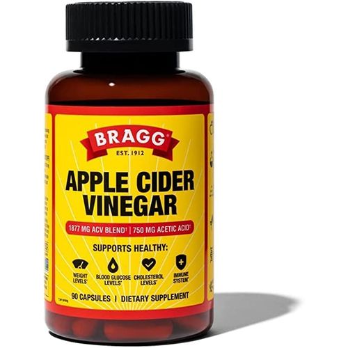 Bragg Apple CiderVinegar Capsules - Vitamin D3 & Zinc - 750mg Of Acetic Acid