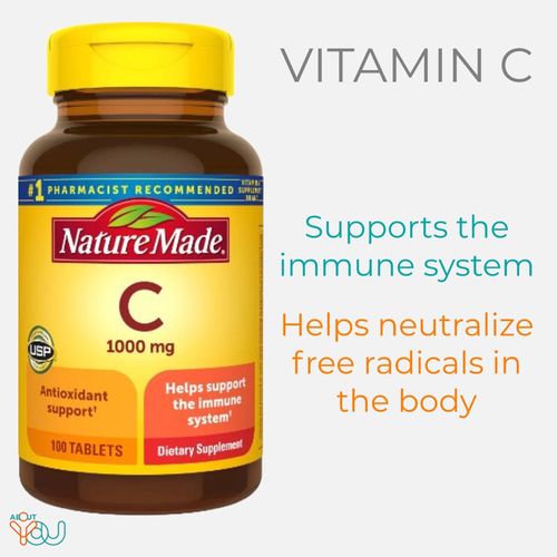 Nature Made Extra Strength Vitamin C 1000 Mg  Dietary Supplement For Immune Support, 100 Tablets