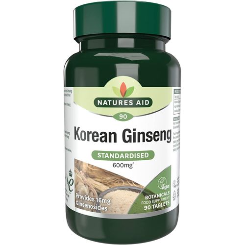 Natures Aid Korean Ginseng - 90 X 600Mg