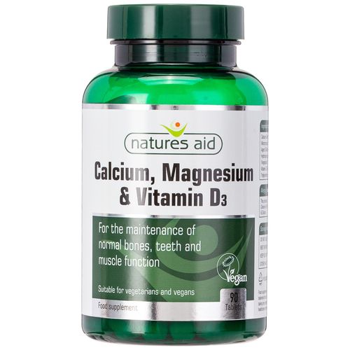 Natures Aid Calcium, Magnesium & D3 90 Tablets. Suitable For Vegans.