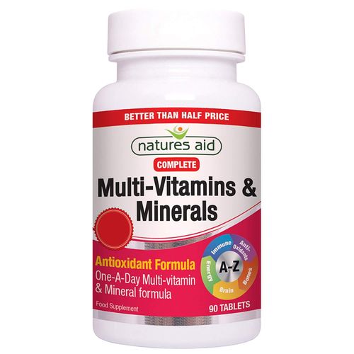 Natures Aid Complete Multi-Vitamin & Minerals Antioxidant Formula 90 Tabs