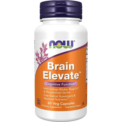 Now Brain Elevate  With Ginkgo Biloba RoseOx And Phosphatidyl Serine 60 Capsules