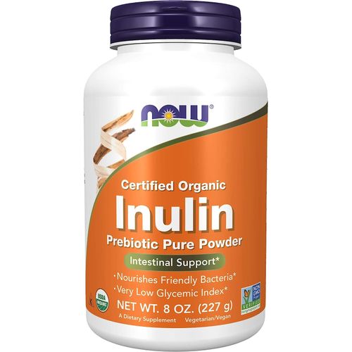 Now Inulin Prebiotic Pure Powder Certified Intestinal Support