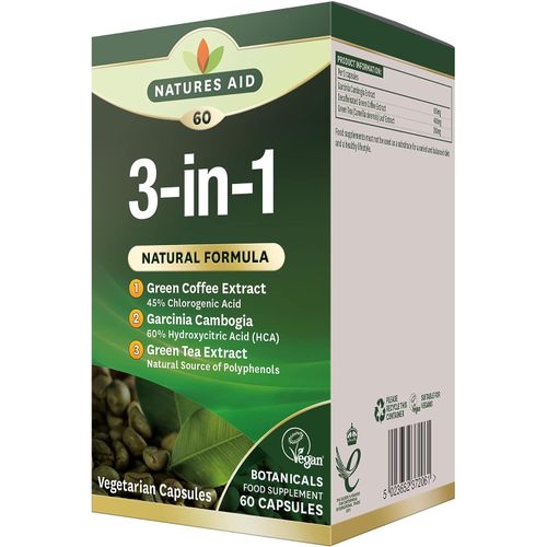 Natures Aid 3-in-1 Natural Formula 60 Capsules (1000mg)