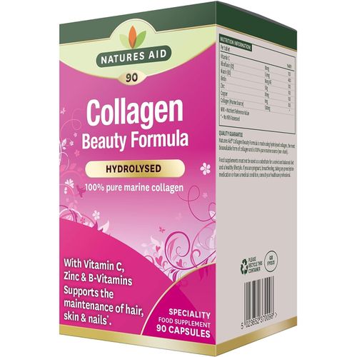 Natures Aid Collagen Beauty Formula (with Vitamin C, Zinc & B-Vitamins), 90 Capsules