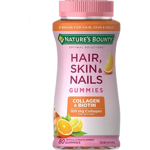 Nature Hair, Skin & Nails  Citrus-Flavored Gummies Vitamin Supplement,