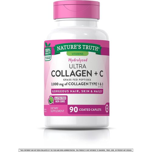 Nature'S Truth Hydrolyzed Collagen Peptides  90 Caplets Type 1 And 3 With Vitamin C