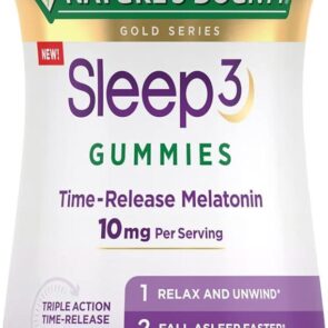 Nature'S Bounty Sleep3 Gummies, Triple Action Time-Release Sleep Aid, Melatonin 10mg Blueberry Flavor 60 Gummies