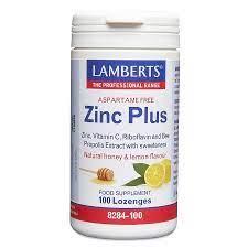 Lamberts Zinc Plus Lozenges  With Vitamin C, Riboflavin and Bee Propolis Extract.