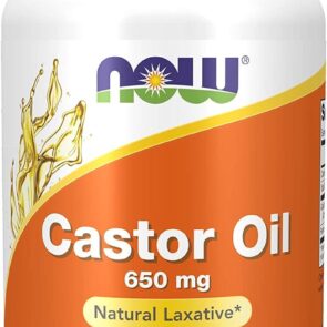 Now Castor Oil 650 mg with Fennel Oil, Natural Laxative 120 Softgels