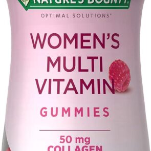 Nature'S Bounty Women's Multivitamin Optimal Solutions, Multivitamin Gummies for Immune Support, Cellular Energy Support, Bone Health, Raspberry Flavor, 80 Gummies