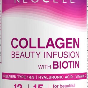 Neocell Collagen Powder with Biotin, Vitamin C & Hyaluronic Acid, Collagen Type 1 & 3, Beauty Infusion Promotes Beautiful Skin, Healthy Hair & Nail, Gluten Free, Tangerine