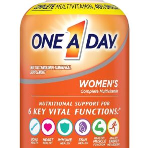 One A Day Womens Complete Daily Multivitamin with Vitamin A, B , C, D, and E, Calcium and Magnesium, Immune Health Support, 200 Count