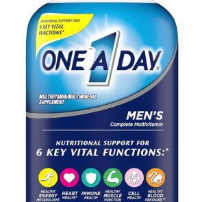 One A Day Men’s Multivitamin, Supplement Tablet with Vitamin A, Vitamin C, Vitamin D, Vitamin E and Zinc for Immune Health Support, B12, Calcium & more, 200 count