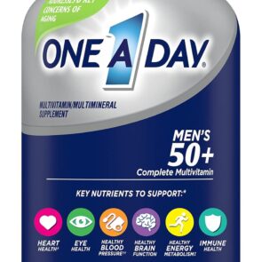 One A Day Men’s 50+ Multivitamins, Supplement with Vitamin A, Vitamin C, Vitamin D, Vitamin E and Zinc for Immune Health Support*, Calcium