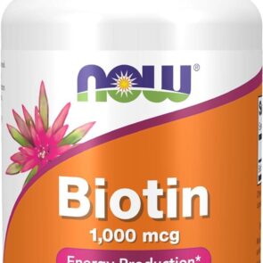 Now Biotin 1,000 mcg Amino Acid Metabolism Energy Production 100 Capsules