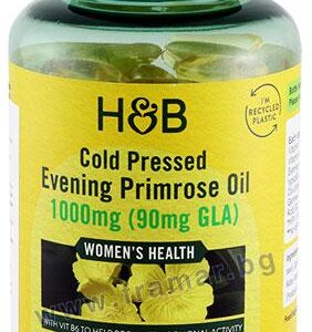 Holland & Barrett Cold Pressed Evening Primrose Oil 1000mg 120 Capsules for womens   Health