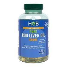 Holland & Barrett Pure Cod Liver Oil 1000mg - Natural Source of Omega-3, Vitamin A and Vitamin D 120 count