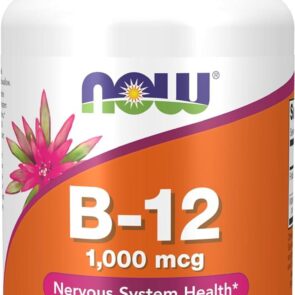 Now Vitamin B-12 1,000 mcg with Folic Acid, Nervous System Health*, 100 Chewable Lozenges