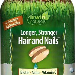 Irwin Naturals Longer, Stronger Hair and Nails - Promotes Vibrant Shine Texture & Strength - 60 Liquid Softgels