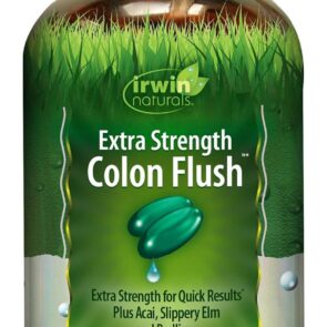 Irwin Naturals Extra Strength Colon Flush Quick & Powerful Digestive + Constipation Support Supplement with Psyllium, Acai, Triphala + Soothing Botanicals - 60 Liquid Softgels