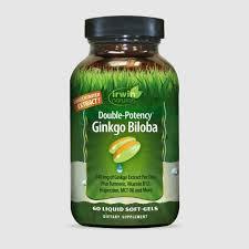 Irwin Naturals Double-Potency Ginkgo Biloba 240mg Extra Strength Brain Health Supplement - Enhance Memory, Mental Focus, Alertness, Concentration & Herbal Energy Booster - 60 Liquid Softgels