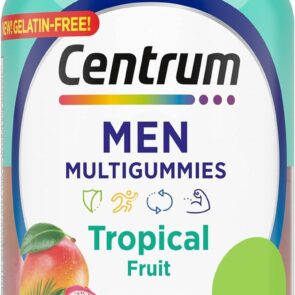 Centrum Men's Multivitamin Gummies, Tropical Fruit Flavors Made from Natural Flavors, 100 Count, 50 Day Supply