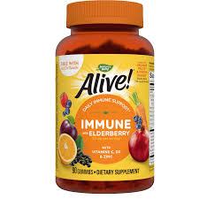 Natures's way Alive! Immune Gummies with Elderberry, Immune Support 90 Gummies