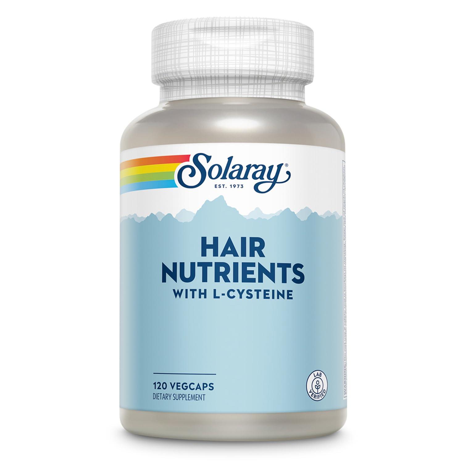 Solaray Hair Nutrients with L-Cysteine - Hair Vitamins with Biotin for Hair Growth Support