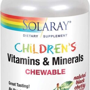 Solaray Childrens Vitamins & Minerals Complete Multivitamin for Kids Great Black Cherry Flavor ( (60 Chews