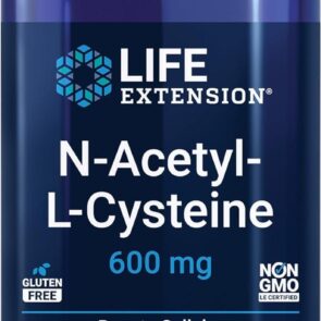 Life Extension N-Acetyl-L-Cysteine (NAC), immune, respiratory, liver health, NAC 600 mg, potent antioxidant support, free-radicals, easy to absorb, 60 capsules