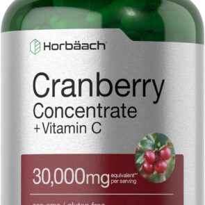 Horbaach Cranberry Concentrate Extract  capsules + Vitamin C  30,000mg  120 Capsules